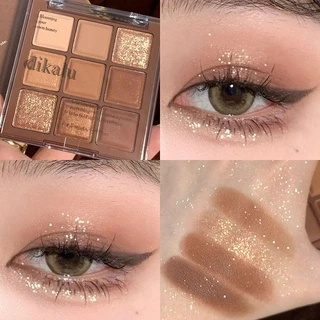 Bảng phấn mắt beauty glazed makeup waterproof 9 colors shimmer eye shadow palette mỹ phẩm