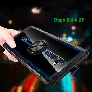 Ốp lưng Oppo Reno 2F / Reno 10X Zoom giá đỡ kiêm nhẫn Iring lưng trong viền màu giá đỡ xem phim