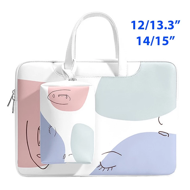 Túi chống sốc thời trang Oz181 kèm túi phụ chất liệu PU cho laptop
