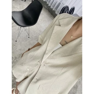 Áo blazer linen tay ngắn phong cách Hàn Quốc - Linen Blazer