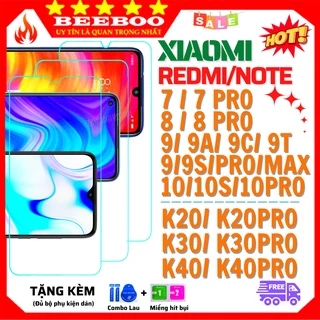 Kính Cường Lực TRONG SUỐT XIAOMI REDMI / NOTE 7/8/9/9S/10/10S/PRO/MAX/5G/K20/K30/K40/K20 PRO/K30 PRO/K40 PRO - DÁN TRONG