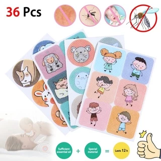 Set 36 miếng dán đuổi muỗi họa tiết hoạt hình dễ thương cho bé