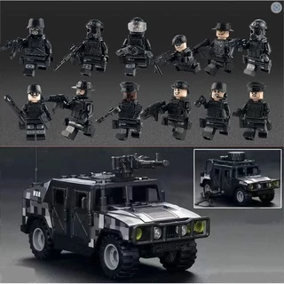 Đồ chơi lắp ráp swat army , mô hình lắp ghép quân sự - COMBO 12 LÍNH SWAT [ TẶNG KÈM 2 VĨ VŨ KHÍ ]