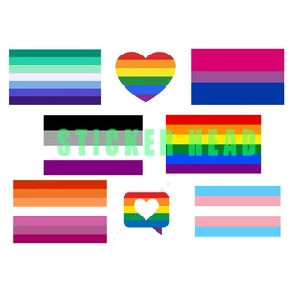 Sticker hình dán CỜ LGBT, ĐỒNG TÍNH NAM, ĐỒNG TÍNH NỮ, NGƯỜI CHUYỂN GIỚI, SONG TÍNH,