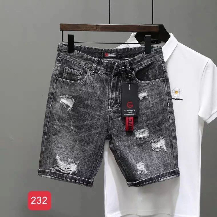 Quần short jean nam co giãn, quần bò lửng nam rách nhiều màu thời trang Bi shop ms232