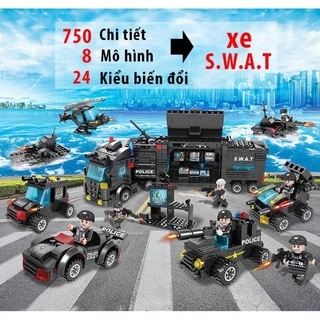 Bộ đồ chơi lắp ráp xế hình Legoo Swat, chế tạo xe, bộ Tàu thuyền , máy bay chiến đấu