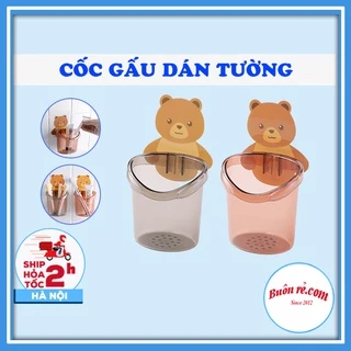 Cốc Đựng Bàn Chải, Kem Đánh Răng Hình Gấu Gắn Tường00879