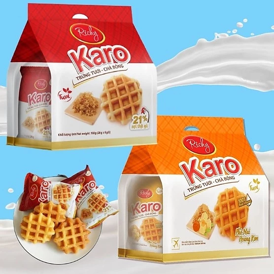 BÁNH TRỨNG TƯƠI- CHÀ BÔNG KARO RICHY 156g ( 26g x6 gói)