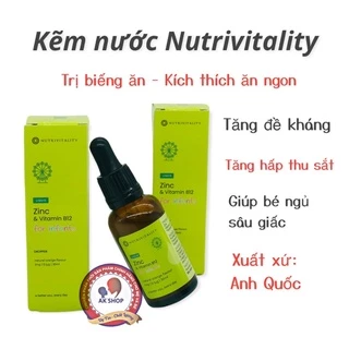 Kẽm nước Nutrivitality (zinc nutrivitality) hàng chính hãng UK