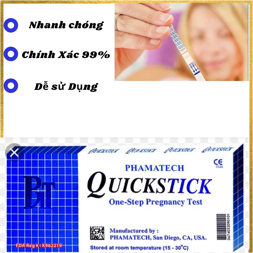 Que Thử Thai  QUICKTICK – Nhập Khẩu Mỹ Chính Hãng, Test Nhanh Chóng, Độ Tin Cậy Cao