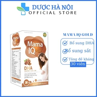 Viên uống Mama  IQ Gold bổ sung DHA, acid folic, sắt, vitamin cho bà bầu giúp bồi bổ sức khỏe, tăng đề kháng hộp 30 viên