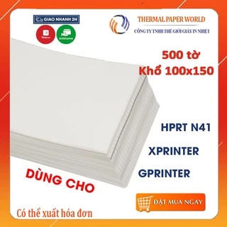 [10 Tệp] Giấy In Nhiệt Decal A6 / 100x150mm - Tệp 500 Tem, In Bill Shopee, TMĐT, Cuộn A6 Có Sẵn Lớp Keo Tự Dính