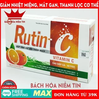 Viên Uống Rutin C - giảm viêm nhiệt miệng, giảm táo bón, tiêu trĩ, nhuận tràng, thanh nhiệt cơ thể - Hộp 30v