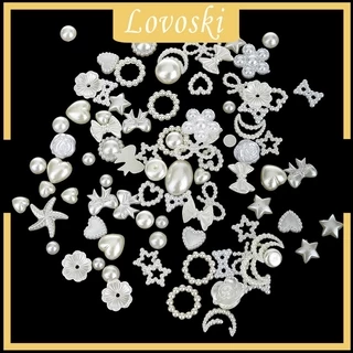 [Lovoski] 100x Các loại Ngọc trai Tôn vinh Cabochon DIY Trang trí Thủ công Đám cưới