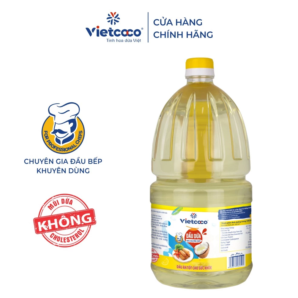 Dầu dừa Vietcoco cooking chai 2 lít