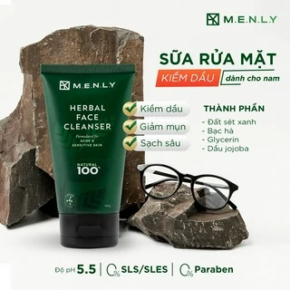 Sữa rửa mặt đánh bay mụn cho nam Menly tuýp 100ml