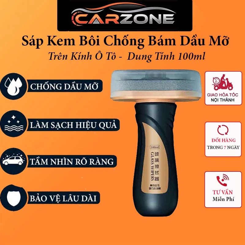 Sáp Kem Bôi Chống Bám Dầu Mỡ Trên Kính Ô Tô, Xe Máy -  Dung Tích 100ml Hãnh  TrueFul VER 2
