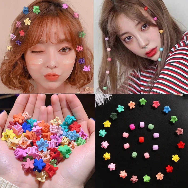 Kẹp tóc hình bông hoa nhỏ nhiều màu sắc phong cách Hàn Quốc dễ thương cho bé gái