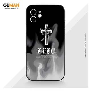 Ốp lưng GUMAN mềm chống bẩn thường trơn độc lạ ngầu nam đen Cho iPhone 15 14 13 12 11 Pro Max SE 2020 X XR XS 8 7 ip 6S 6 Plus XYM1759