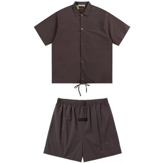 Fog season 9 double line essentials thick board flocking quick-drying shirt short-sleeved shorts suit