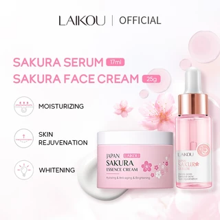 Set sản phẩm chăm sóc da LAIKOU gồm kem dưỡng da 25g + serum sáng da 17ml chiết xuất hoa anh đào