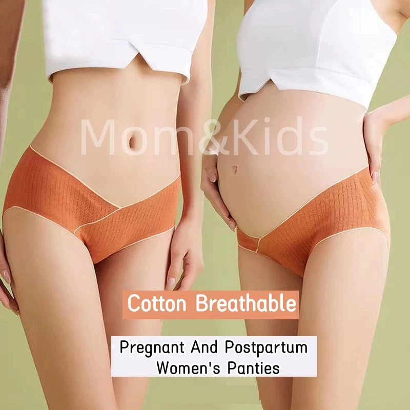 Mom&Kids Ready Stock Quần Lót Cotton Lưng Thấp Hình Chữ U Không Đường May Cho Mẹ Bầu