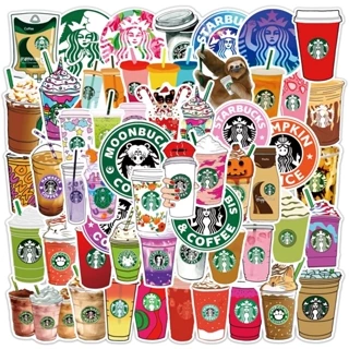 【Bộ50】Hình Dán Sticker Starbucks Coffee Loptop \Điện thoại\ Vali Nhãn dán trang trí
