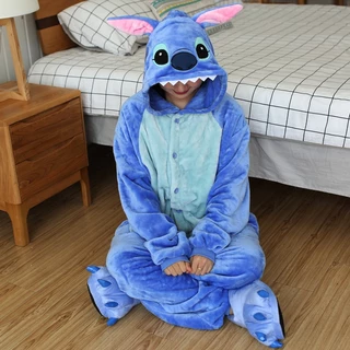 Bộ Đồ Ngủ Liền Thân Hóa Trang Nhân Vật Hoạt Hình Totoro / Gấu Trúc / Stitch