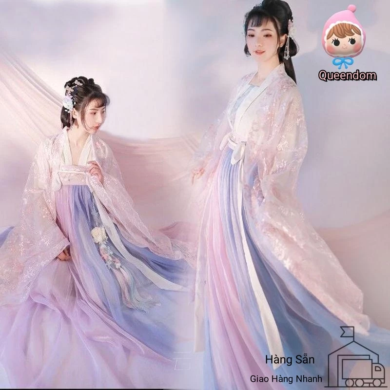 S-XL Hán Phục Nữ Váy Nhu Ngang Eo Ngang Ngực ÁoTay To Phong Cách Siêu Trung Quốc Phong Cách Học Sinh Phong Cách Cổ Trang Bộ Trang Phục Cổ Trang