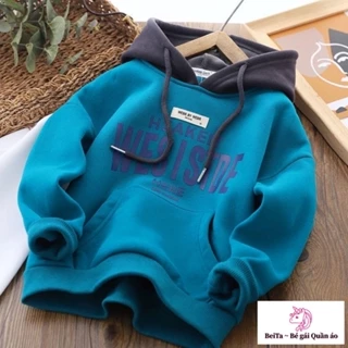 Hàng Mới Về Mới Áo Hoodie Lót Lông Cừu Giữ Ấm Thời Trang Thu Đông Cho Bé