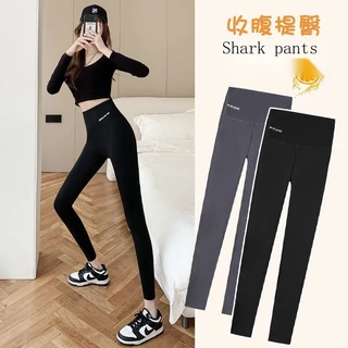 Quần Legging Bút Chì Màu Đen Lót Nhung Dày Dặn Co Giãn Thời Trang Mùa Đông Cho Nữ