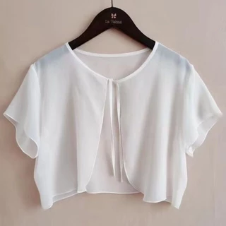 Áo Khoác cardigan chiffon Mỏng Tay Ngắn Chống Nắng Năm 2023 Cho Nữ