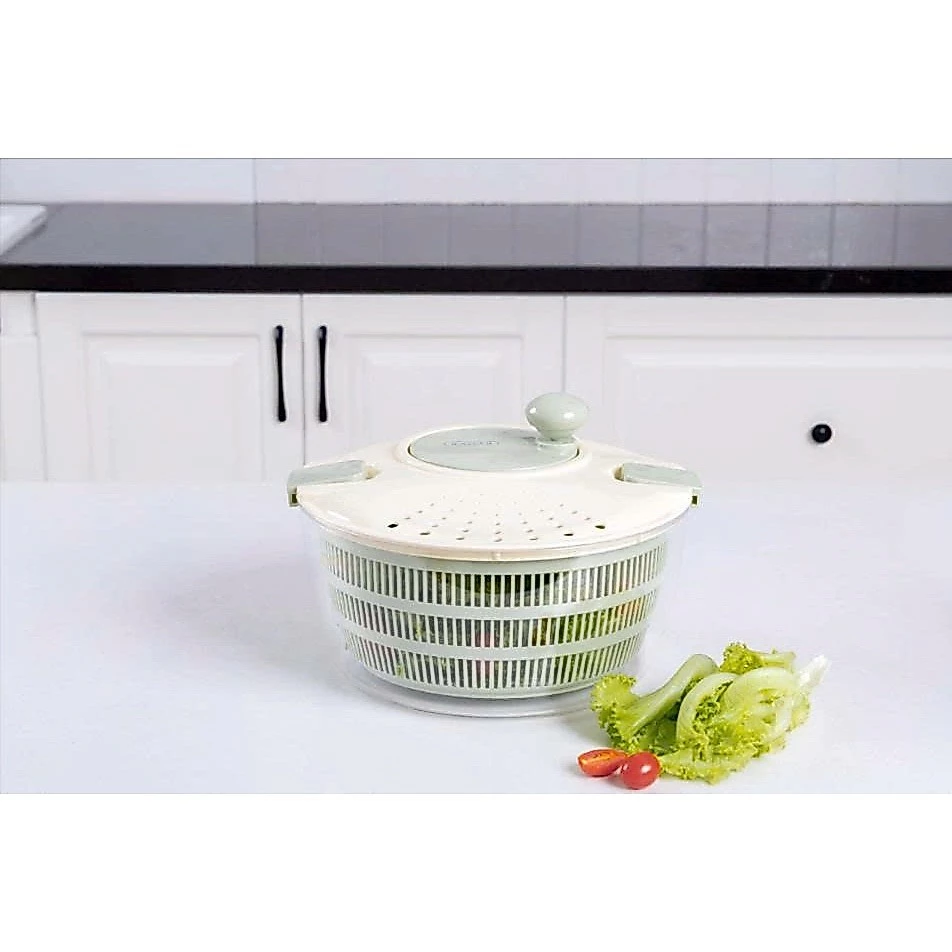 inochi Bộ quay rau thau rổ, nhựa PP, quay ráo nước, tiện dụng nội trợ nhà bếp, an toàn sử dụng