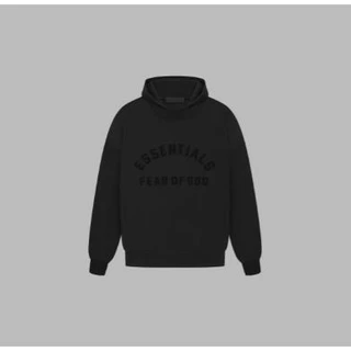 Áo Hoodie Màu Đen Trơn In Chữ Fear of God Essentialss23 Cá Tính