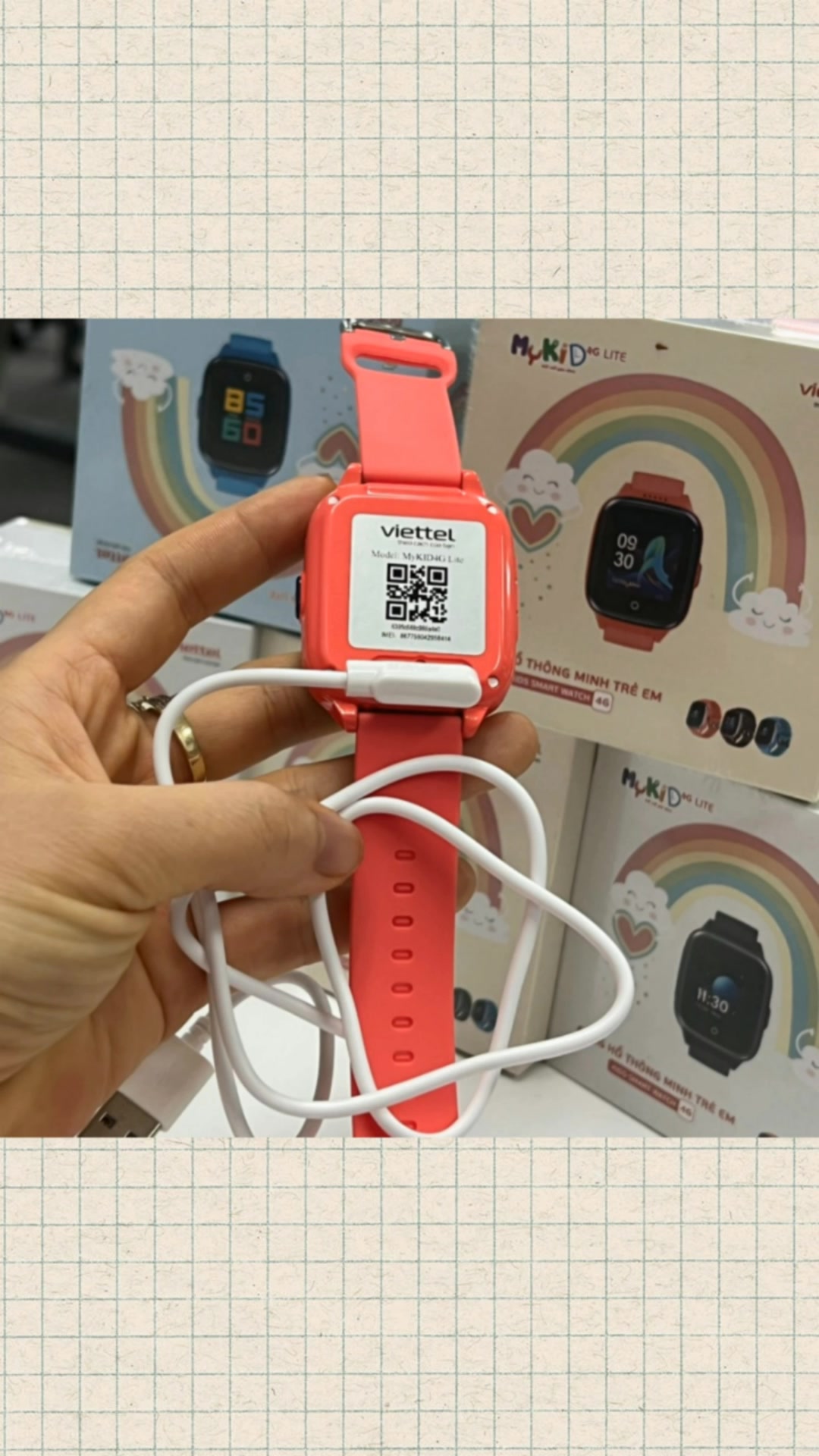 Dây sạc cho đồng hồ Mykid 4g lite    #ShopeeVideo #HangMoiVe #LuotVuiMuaLien