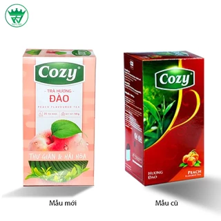 Trà đen hương Đào Cozy túi lọc - hộp giấy 40 gram - 20 túi lọc