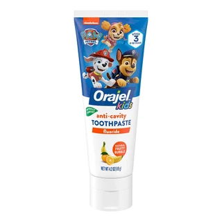 KEM ĐÁNH RĂNG MÙI TRÁI CÂY Orajel Kids Paw Patrol Anti-Cavity Fluoride Toothpaste, Natural Fruity Bubble Flavor (119g)