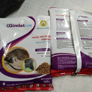 Thuốc Diệt Chuột Sinh Học Trộn Sẵn Cực Mạnh Gimlet Gói 100Gram Thế hệ Mới, Bả Diệt Chuột Dạng Thóc