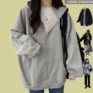 Áo khoác hoodie nỉ trơn  nam nữ unisex form rộng đủ màu ,chất nỉ dày dặn cao cấp có khóa kéo dáng thụng