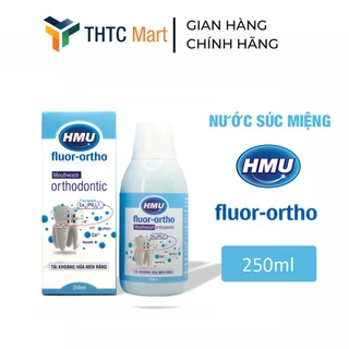 Nước súc miệng HMU Fluor Ortho 250ml dành cho bệnh nhân chỉnh nha niềng răng - Được Sáng Chế Bởi Đại Học Y