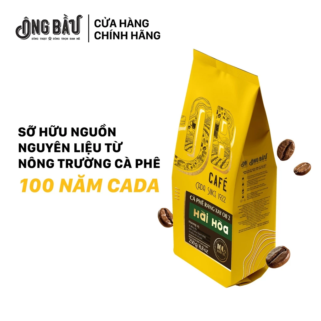 ÔNG BẦU - Cà Phê Rang Xay OB2- Hài Hoà (Espresso) túi 250gr