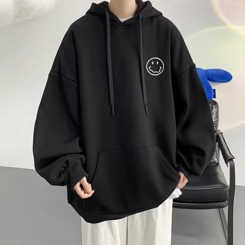 Kích Thước M-8XL. Áo hoodie Tay Dài In Hình Mặt Cười Dễ Thương Phong Cách hip hop Đường Phố Mỹ Thời Trang Thu Đông Cho Nam