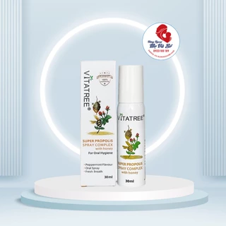 Xịt keo ong Vitatree Úc Super Propolis Spray complex with Honey dứt điểm cơn ho cho bé từ 2 tuổi [Date 2025]