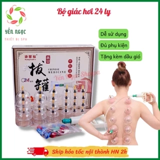 [24 ly] Bộ giác hơi không dùng lửa 24 cốc đủ phụ kiện