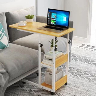 𝐁𝐚̀𝐧 học thông minh ngồi làm việc với ghế, sofa, ngồi giường Lazy Desk có bánh xe di chuyển, nâng hạ chiều cao dễ dàng