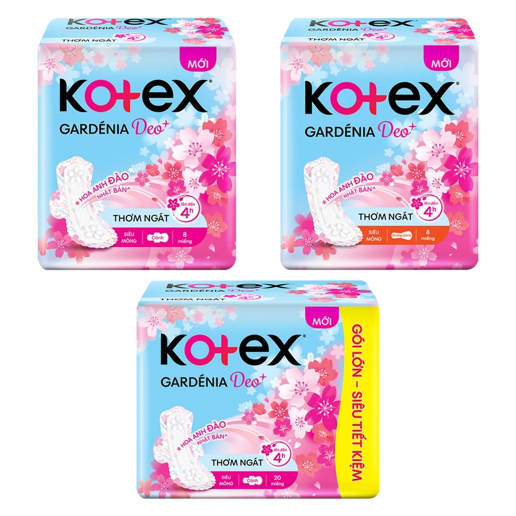 Gói 8 miếng Băng vệ sinh Kotex Siêu Mềm Siêu Mỏng Cánh