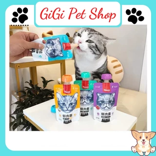 Pate cho mèo Wanpy nắp vặn thức ăn cho thú cưng mèo lớn nhỏ nhiều vị gói 90 gram - GiGi Pet Shop