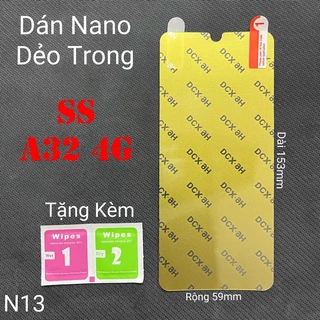 (N13)Miếng Dán Màn Hình Siêu Mỏng Dẻo Nano Cường Lực DCX-9H Samsung A32 4G