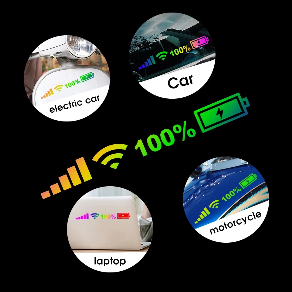 Tem Decal phản quang trang trí ô tô xe máy biểu tượng Wifi sóng điện thoại