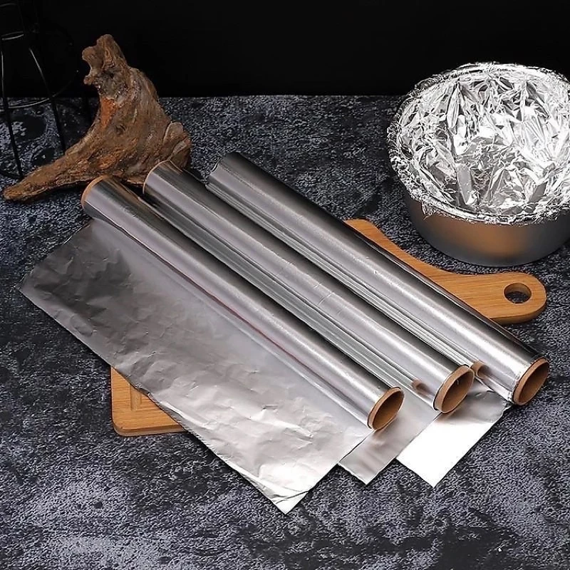 Sỉ 9K-Cuộn giấy bạc nướng nhôm 5 mét KAULUS bọc thực phẩm dùng cho nồi chiên không dầu, lò nướng (NB52)